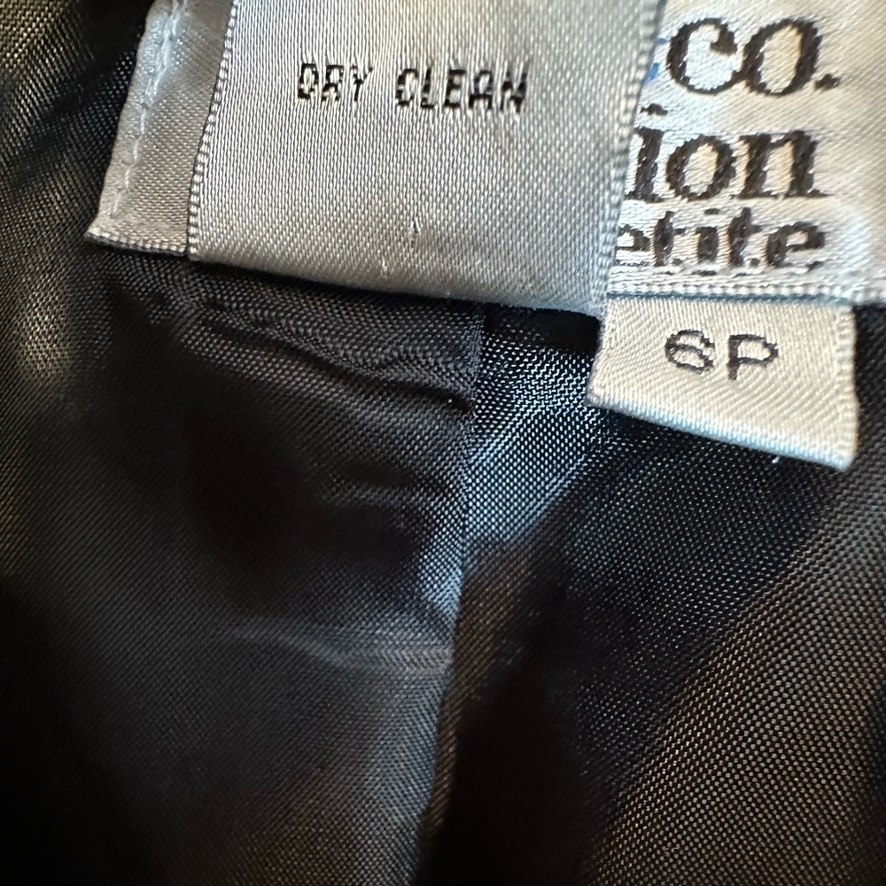 Style & Co Women’s Size 6P Black Cream Long Sleeve Tweed Jacket Blazer Workwear - Picture 8 of 11